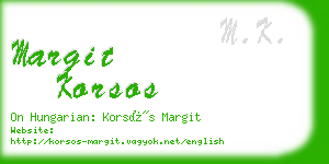 margit korsos business card